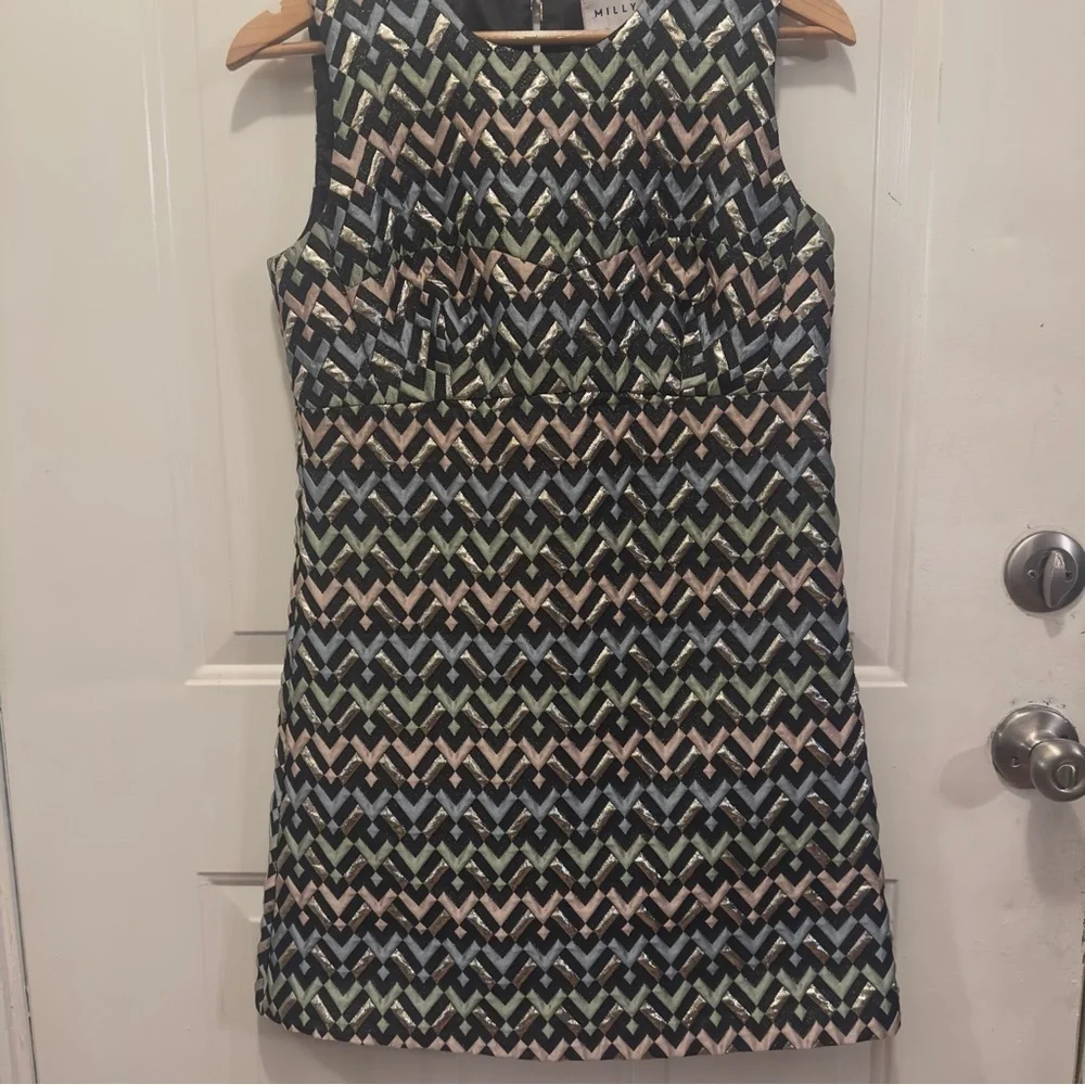 Milly Multi Colored Chevron Mini Dress